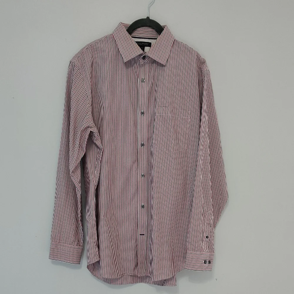 Banana Republic Dress Shirt Sze L 16-16 1/2 Classic Fit Tailored Office Striped